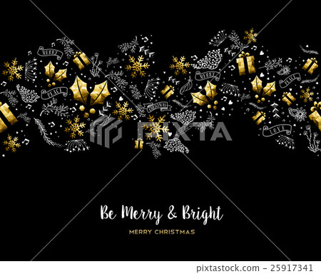 Merry Christmas gold pattern decoration ornaments Merry Christmas gold pattern decoration ornaments 25917341