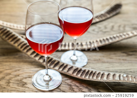 Glasses of rose wine Glasses of rose wine 25919259