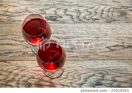 Glasses of rose wine Glasses of rose wine 25919263