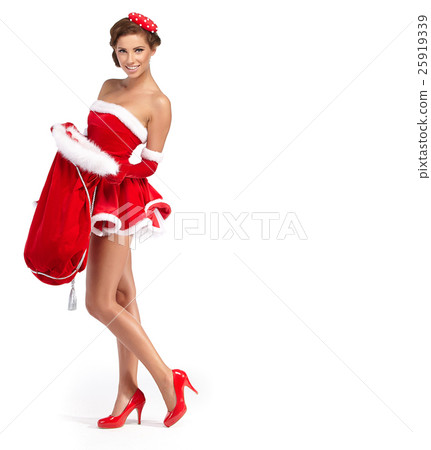 beautiful sexy girl wearing santa claus clothes beautiful sexy girl wearing santa claus clothes 25919339
