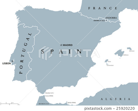 Portugal and Spain political map Portugal and Spain political map 25920220