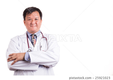 Confident matured Asian doctor with folded arms Confident matured Asian doctor with folded arms 25921023