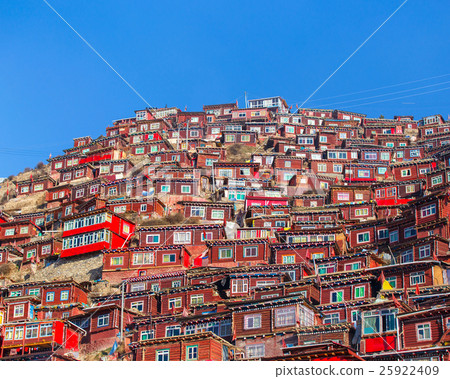 Top view night scene at Larung gar Top view night scene at Larung gar 25922409