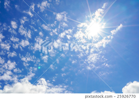 Cloud in blue sky with sunrays . Cloud in blue sky with sunrays . 25926770