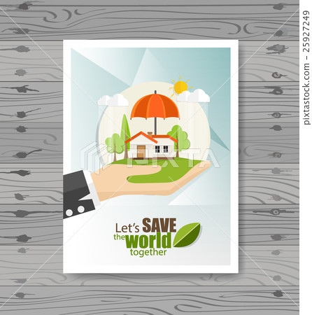 Vector Brochure Flyer design Layout template. Ecology background with elements for magazine, cover, poster design. 25927249