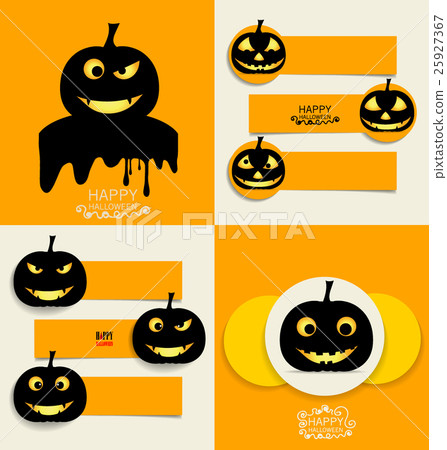 Happy Halloween design background and Cute note paper. Vector illustration. 25927367