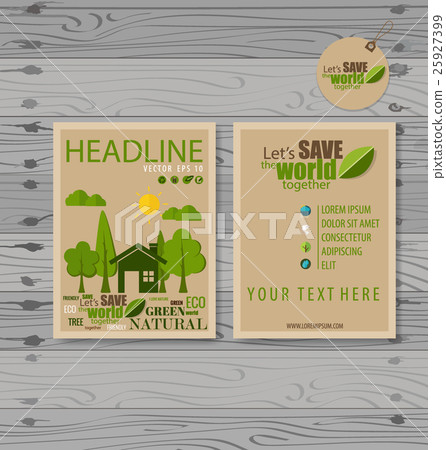 Vector Brochure Flyer design Layout template. Ecology background with elements for magazine, cover, poster design. 25927399