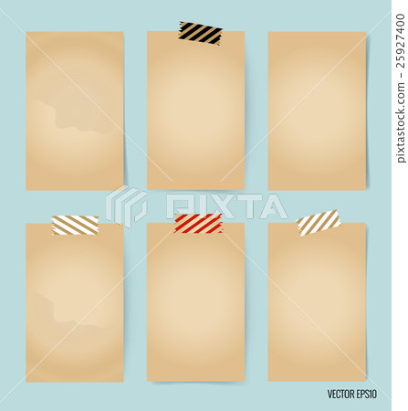Blank old note papers, ready for your message. Vector illustration. 25927400