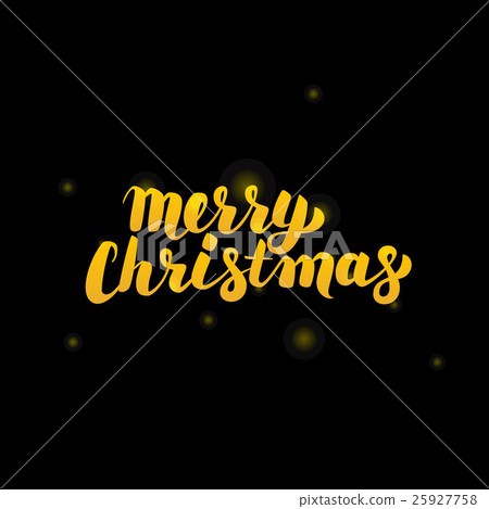 Merry Christmas Gold Lettering over Black - Stock Illustration ...