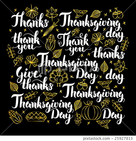 Thanksgiving Day Calligraphy Design - Stock Illustration [25927813] - PIXTA