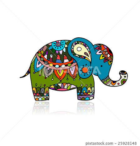 Elephant ornate, sketch for your design Elephant ornate, sketch for your design 25928148
