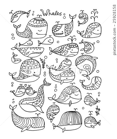 Whales collection, sketch for your design Whales collection, sketch for your design 25928158