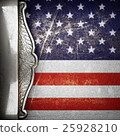 silver background painted to US flag.  25928210