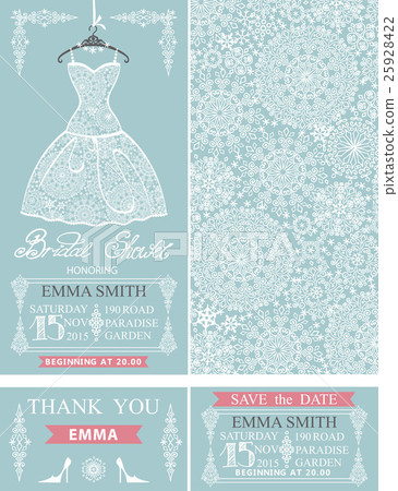 Bridal shower cards.Winter wedding.Dress,pattern Bridal shower cards.Winter wedding.Dress,pattern 25928422