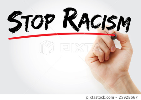 Hand writing Stop Racism with marker 25928667