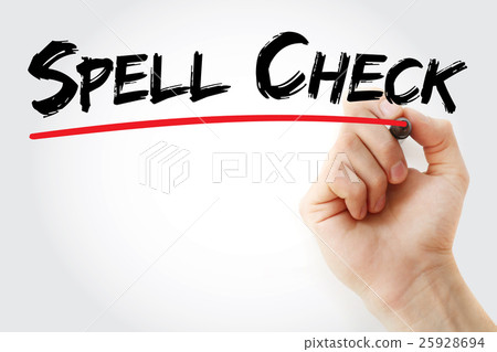 Hand writing Spell Check with marker 25928694