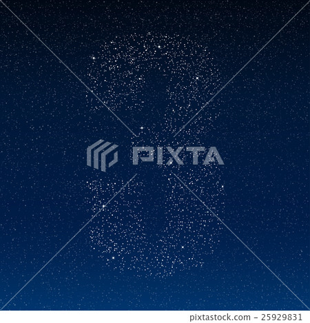 Vector abstract alphabet of stars. The starry sky. 25929831