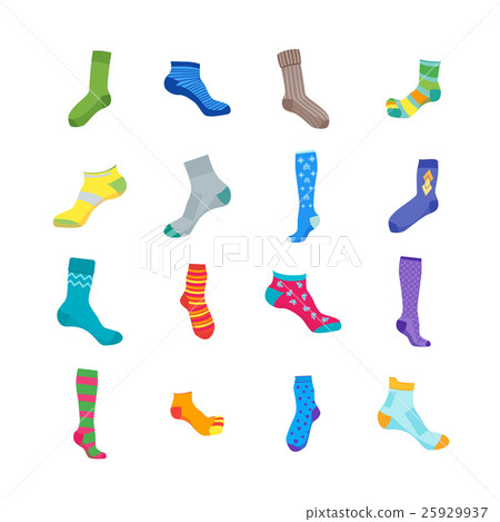 Colorful Fun Socks Set. Vector Colorful Fun Socks Set. Vector 25929937