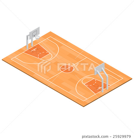 Basketball Field Isometric View. Vector 25929979
