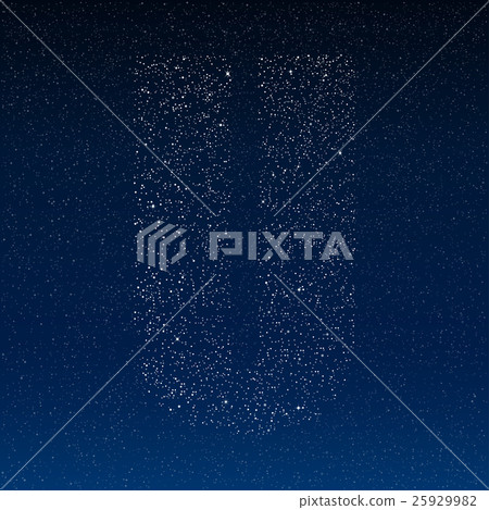 Vector abstract alphabet of stars. The starry sky. 25929982