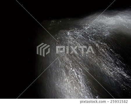 Cascade of weir on mountain stream, water  run 25931582
