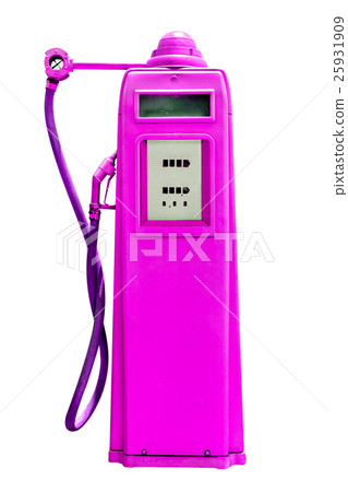 retro pink petrol gasoline pump isolated on white retro pink petrol gasoline pump isolated on white 25931909