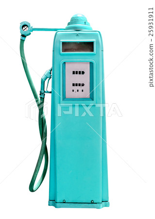 retro cyan petrol gasoline pump isolated on white  25931911