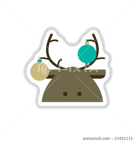 Vector illustration in paper sticker style deer Vector illustration in paper sticker style deer 25932115