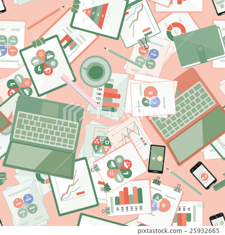 Seamless flat business vector pattern with-插圖素材 [25932665] - PIXTA圖庫