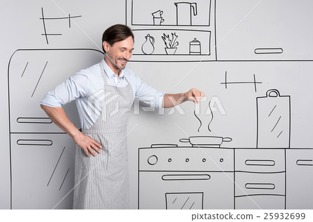 Masterful experienced cook salting the dish 25932699
