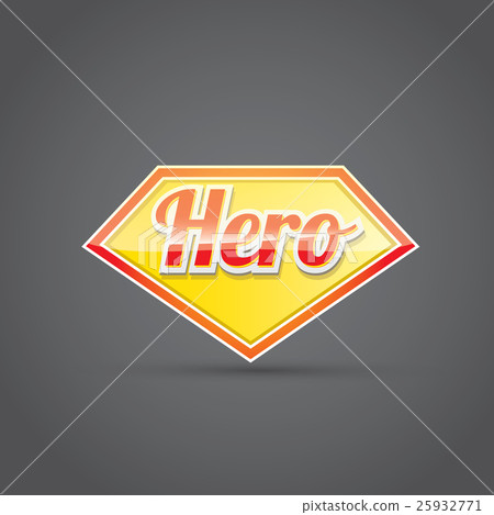 super hero label or sign. 25932771