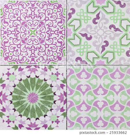 Beautiful old ceramic tile wall pattern in park Beautiful old ceramic tile wall pattern in park 25933662