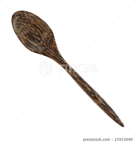 Spoon made of palm wood isolated on withe 25933690