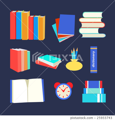 books set icon in flat design style 25933743