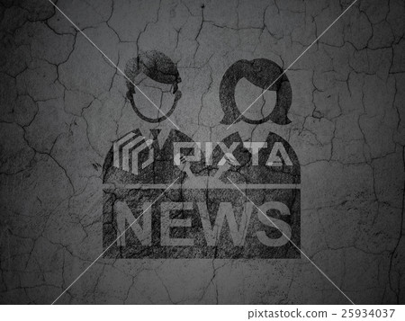 News concept: Anchorman on grunge wall background News concept: Anchorman on grunge wall background 25934037