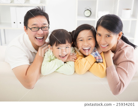 happy family in the living room happy family in the living room 25934201
