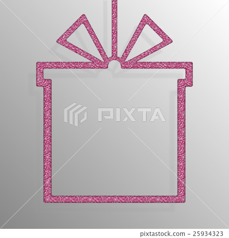 Frame Pink Sequins Gift Box. Gift. Surprise. 25934323