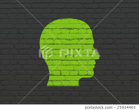 Learning concept: Head on wall background 25934465