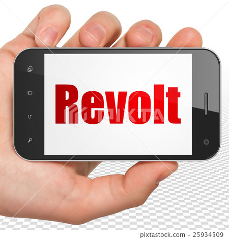 Politics concept: Hand Holding Smartphone with 25934509