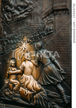 An old relief below the statue of St. John of An old relief below the statue of St. John of 25934730