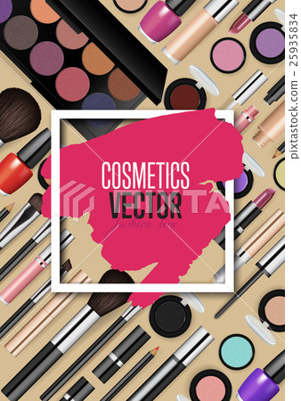 Modern Cosmetics Accessories Vector Concept 25935834
