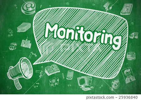 Monitoring - Doodle Illustration on Green Monitoring - Doodle Illustration on Green 25936840