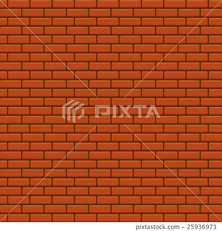 red brick wall vector background. 25936973