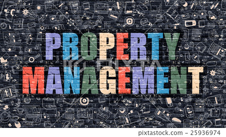 Property Management in Multicolor. Doodle Design. 25936974