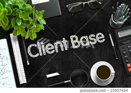 Client Base Handwritten on Black Chalkboard. 3D Client Base Handwritten on Black Chalkboard. 3D 25937484