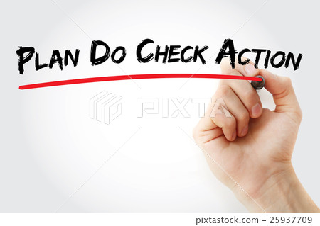 Hand writing Plan Do Check Action with marker Hand writing Plan Do Check Action with marker 25937709