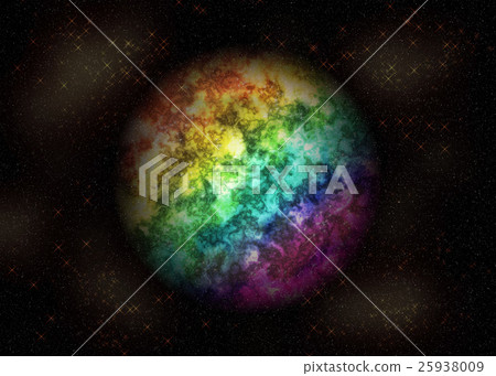 漂浮在太空中的彩虹色物體 25938009