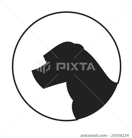 Silhouette of a dog head american staffordshire 25938224