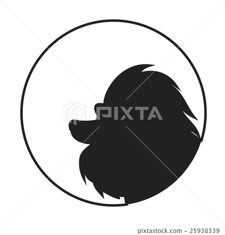 Silhouette of a dog head poodle 25938339