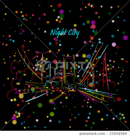 Night city road for your design 25938564